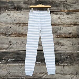 Hanna Andersson Blue and White Striped Organic Cotton Pajama Joggers Size 12